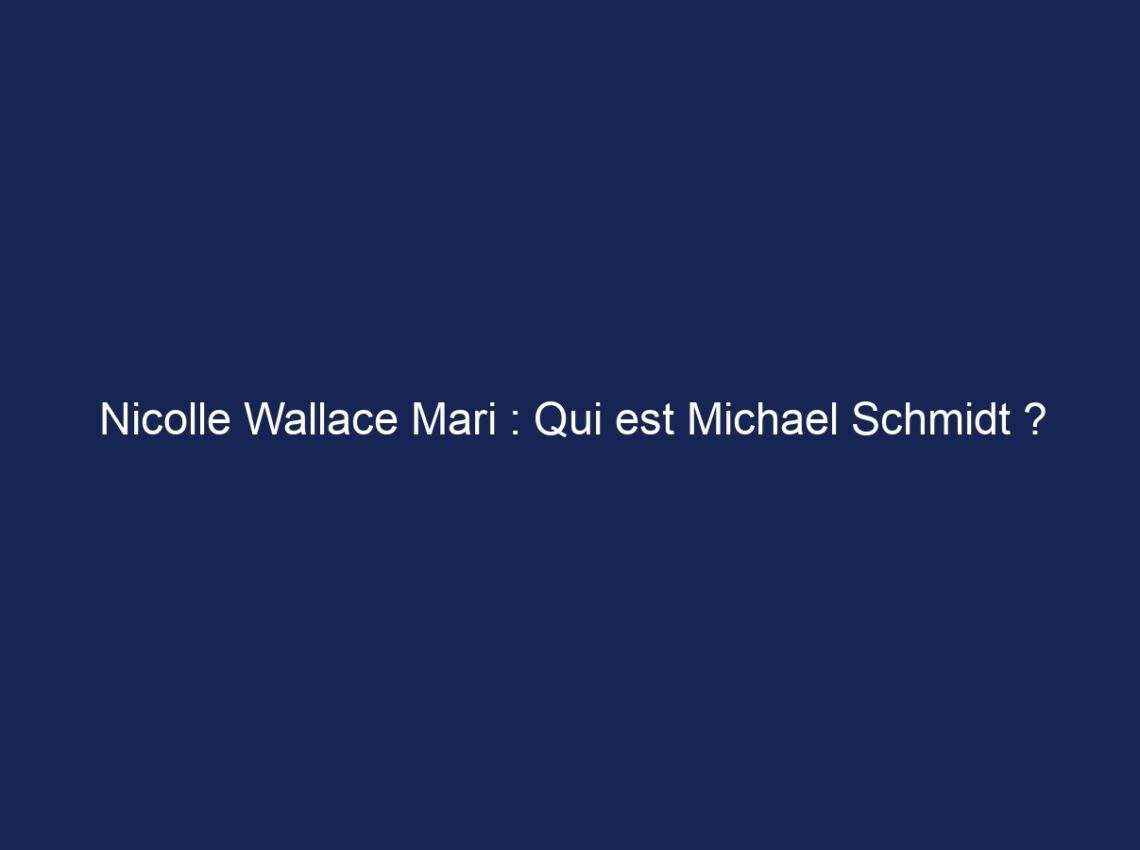 Nicolle Wallace Mari : Qui est Michael Schmidt ?