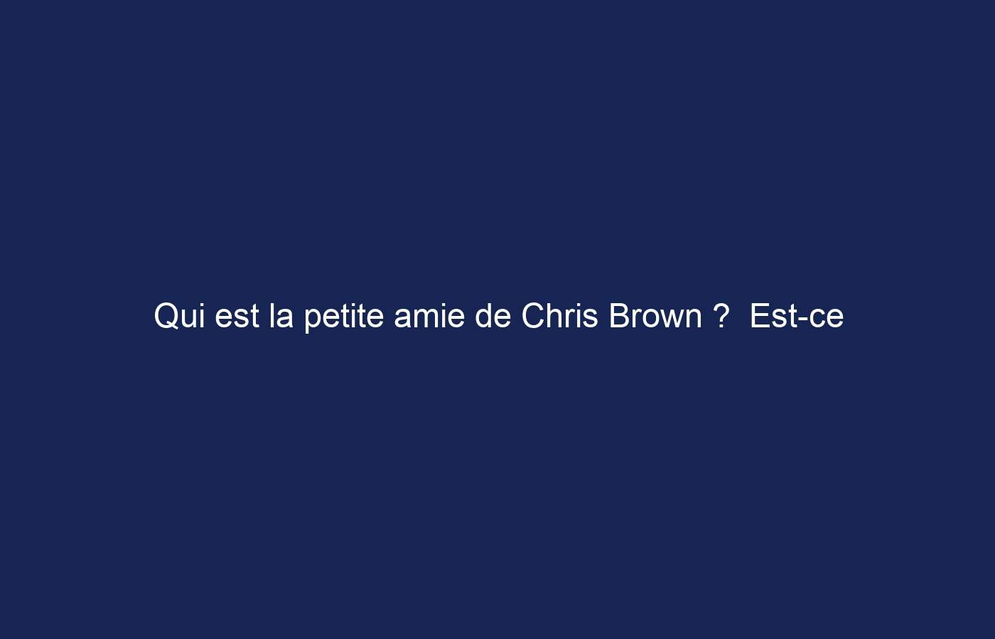 Qui est la petite amie de Chris Brown ?  Est-ce qu’il sort avec Ammika Harris ?