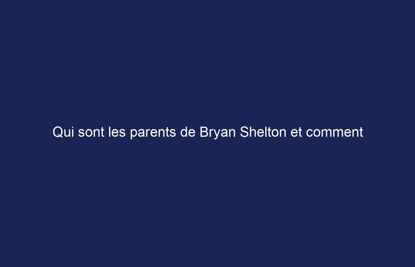 Qui sont les parents de Bryan Shelton et comment ont-ils façonné la carrière de tennis de Ben Shelton ?